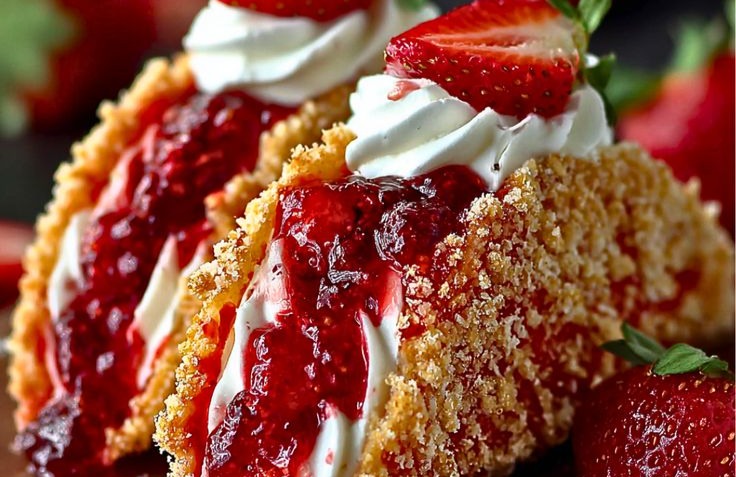 Strawberry Crunch Cheesecake Tacos