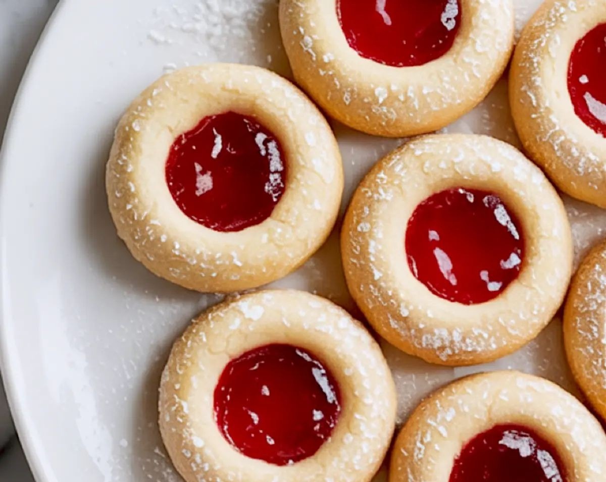 Easy Homemade Soft Christmas Thumbprint Cookies