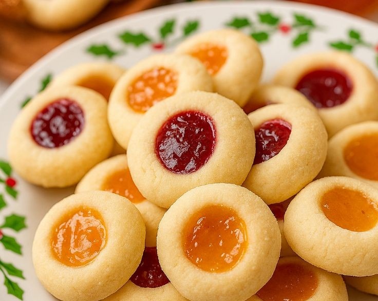 Easy Homemade Soft Christmas Thumbprint Cookies