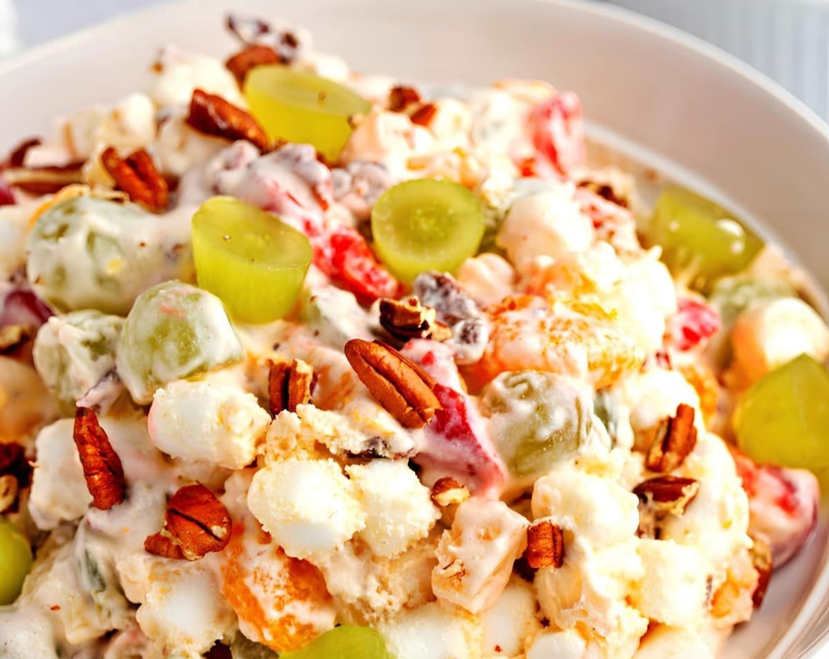 Homemade Festive Christmas Fruit Salad for Holiday Brunch Tables serving