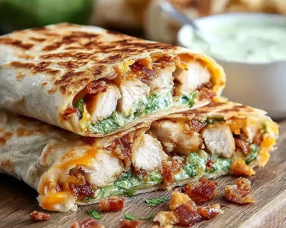 Homemade Fast Crispy Chicken Bacon Ranch Wrap