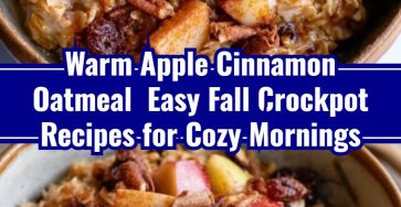 Warm Apple Cinnamon Oatmeal – Easy Fall Crockpot Recipes for Cozy Mornings