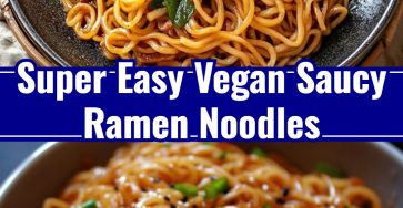 Easy Homemade Cheesy Spicy Vegan Saucy Ramen Noodles