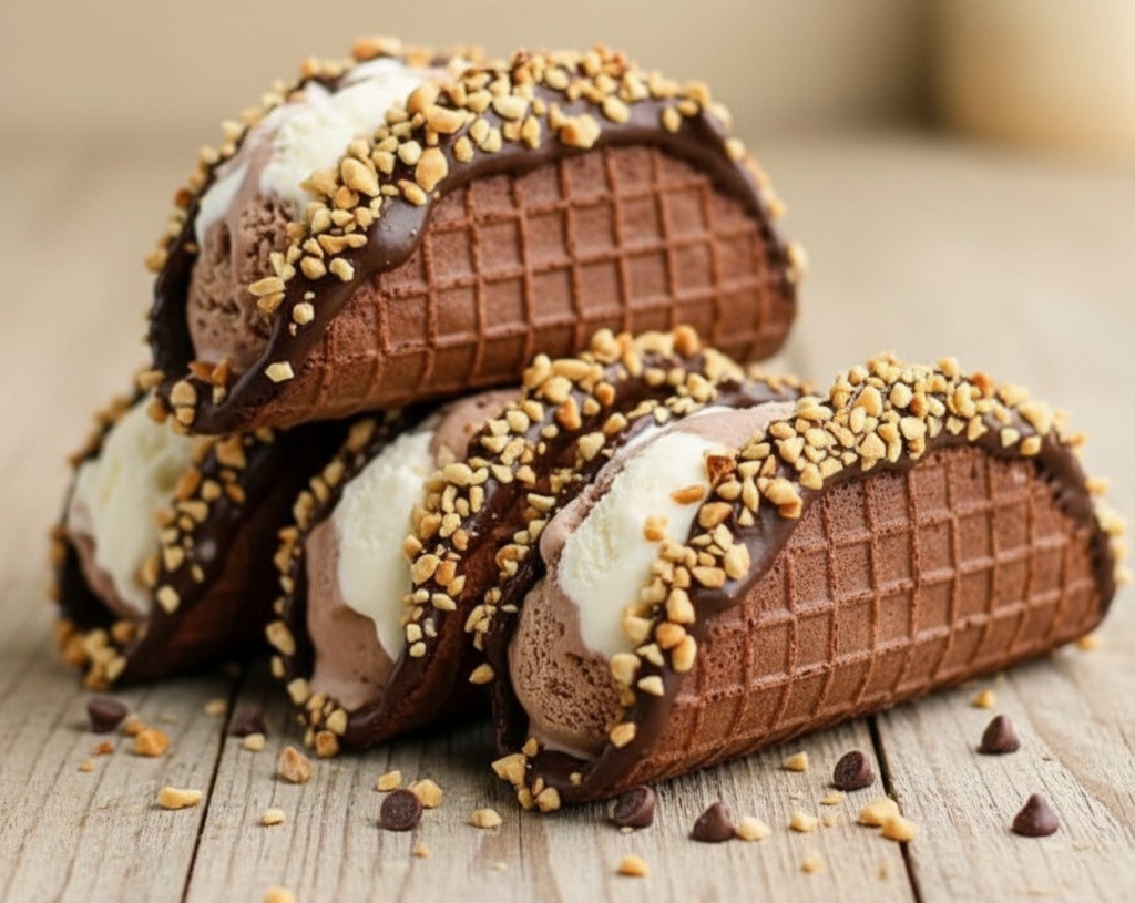 Homemade Choco Tacos Master Chef Easy Sweet Baked Dessert Snacks serving