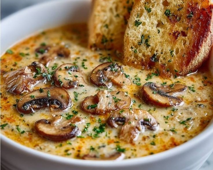 Homemade Creamy Mushroom Soup Elegant Healthy Earthy Inspiration overview