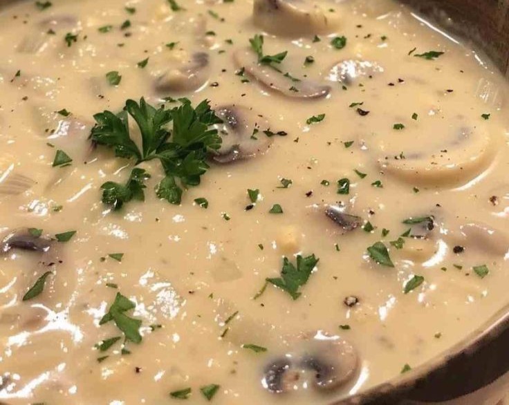 Homemade Creamy Mushroom Soup Elegant Healthy Earthy Inspiration serving