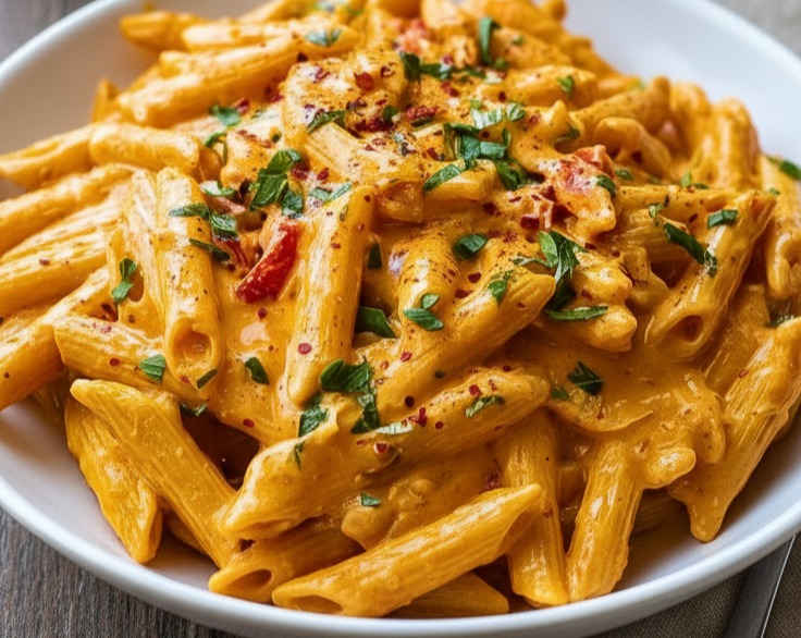 Roasted Red Pepper Pasta: Healthy, Easy, Quick Homemade Meals serving
