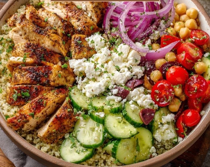 Wholesome Mediterranean Chicken Bowl: Healthy Homemade Savory Dinner Recipe overview