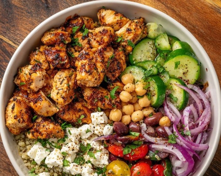 Homemade Mediterranean Chicken Bowl: Healthy, Savory, Protein-Packed Dinner overview