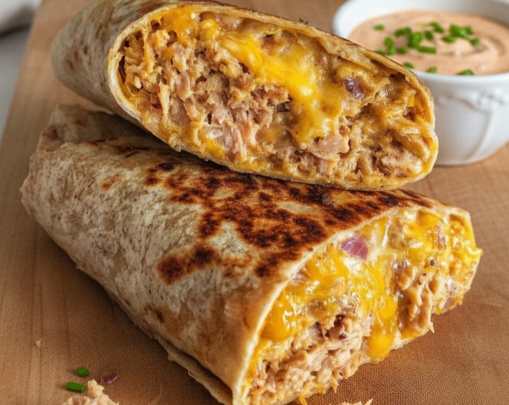 Simple Healthy Tuna Melt Wrap for Easy Homemade Lunches serving