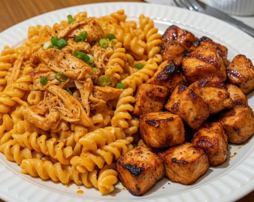 Ultimate Homemade BBQ Chicken Mac and Cheese Family Crowd Pleaser serving