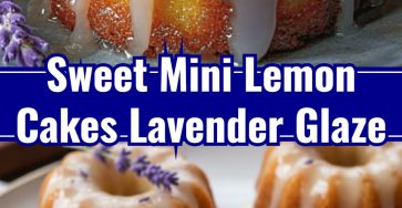Homemade Spring Mini Lemon Cakes with Lavender Glaze