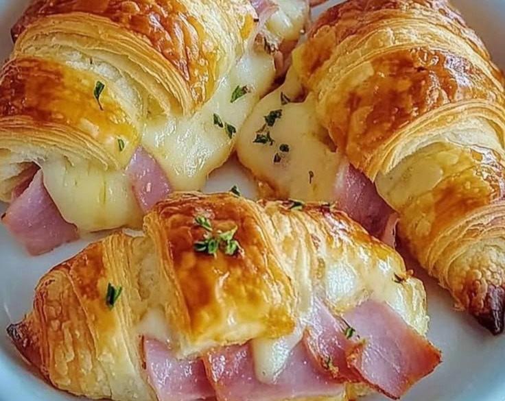 Baked Ham and Cheese Croissant Breakfast Dishes Easy overview
