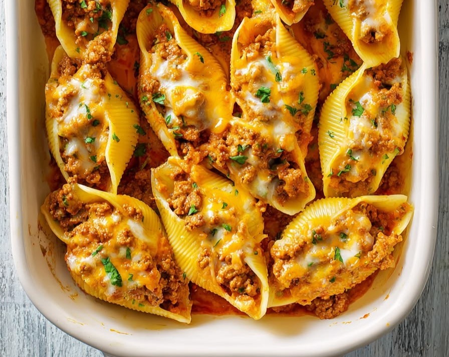 easy BEST Taco Pasta Pasta With Ground Beef And Vegetables serving