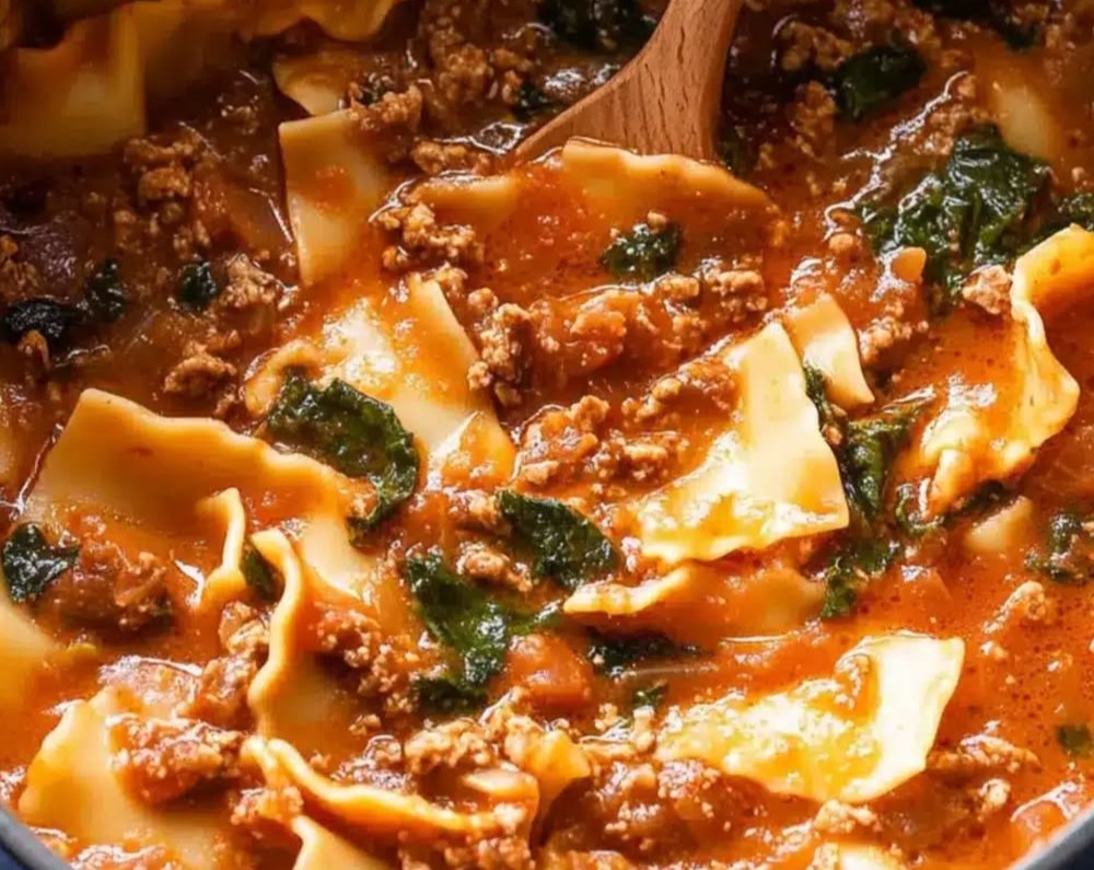 How To Make The BEST Lasagna Soup serving